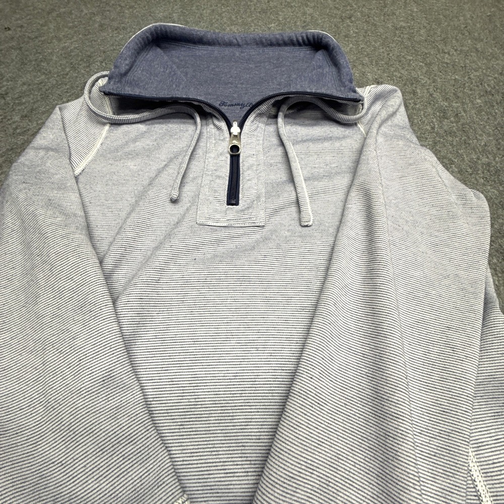 Tommy Bahama Pearl Grey Heather Quarter Zip Sweatshirt Dress Medium Reversible